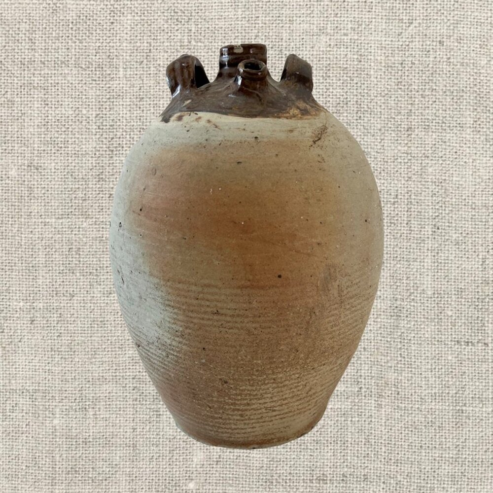 19c French Provincial Stoneware Olive Oil Jug